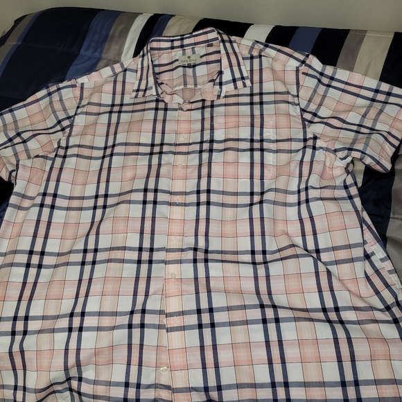 Oak Hill Plaid Short Sleeve Button Shirt- Men's Big & Tall Size 4XL - Picture 3 of 4